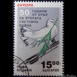 Bulgarie 03601 colombe et branche d'Olivier 15Lev de 1995