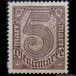 Allemagne Reich S0028 chiffre 5RM de 1920