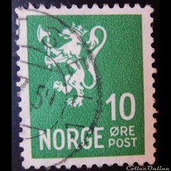 Norvège 00226 lion 10ore de 1940