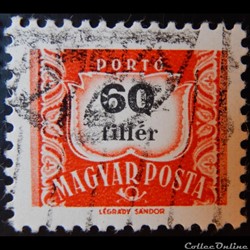 Hongrie T0229B chiffre 60f de 1965