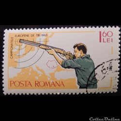 Roumanie 02130 Championnat d'Europe de tir 1.60 Lei de 1965
