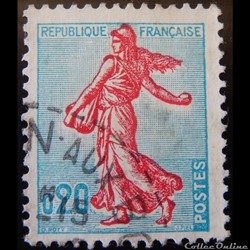 01233 Semeuse Turquoise et rose 0.20F