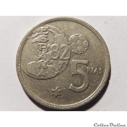 Espagne, 5 pesetas de 1980