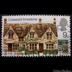 Royaume-Uni 00583 Cotswold Limestone 9p de 1970