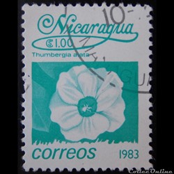 Nicaragua 01261 Fleur Suzanne aux yeux noirs 1C$ de 1983