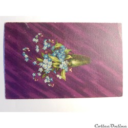 CPA de voeux avec bouquet de myosotis