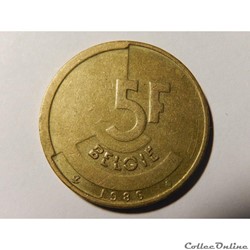 Belgique, 5 Francs 1986