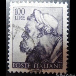 Italie 00839 fresque de Michelangelo 100 lires de 1961