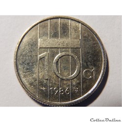 Pays-Bas, 10 cent de 1986