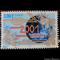 03357 2001 nouveau millénaire 0,46 € - 3,00 F