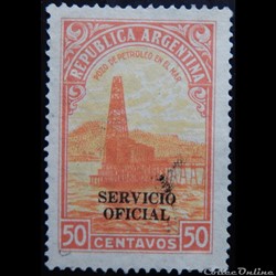 Argentine S0346 puits de pétrole 50c de 1937