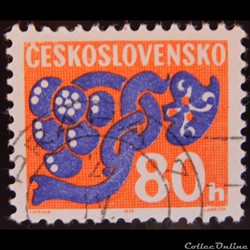Tchécoslovaquie T0107 ornement floral 80 h de 1972