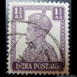 Inde coloniale 00166 roi George VI 1 1/2 Annas de 1942