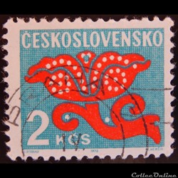 Tchécoslovaquie T0110 ornement floral 2 Kcs de 1972