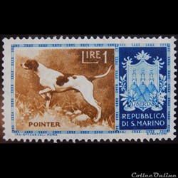 Saint-Marin 00413 Pointer 1L de 1956