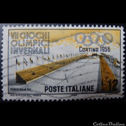 Italie 00721 JO d'hivers de Cortina 12 lires de 1956