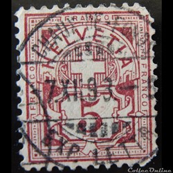Suisse 00065 Croix 5cts de 1882