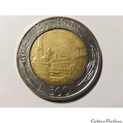 Italie, 500 lires 1989