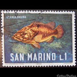 Saint-Marin 00676 Poisson Cernier commun 1L de 1966