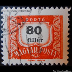Hongrie T0231B chiffre 80f de 1965