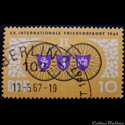 Allemagne RDA 00975 course cycliste pour la paix 10pf de 1967