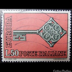 Italie 01010 Europa CEPT 50 lires de 1968