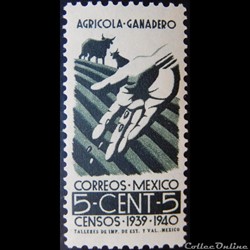 Mexique 00541 agriculture et élevage 5c de 1939