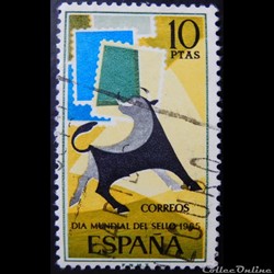 Espagne 01324 journée mondiale du timbre 10Ptas de 1965
