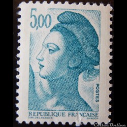 02190 République, type Liberté - 5F bleu-vert foncé