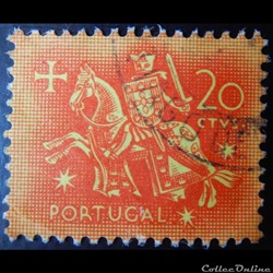 Portugal 00776 chevalier à cheval 20c de 1953
