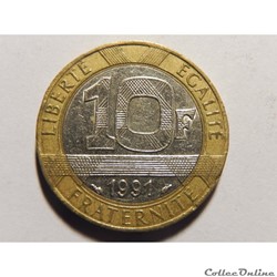 10 Francs Génie de la Bastille 1991