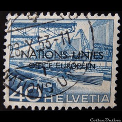 Suisse S00489 port du Rhin à Bâle 40cts surchargé de 1950