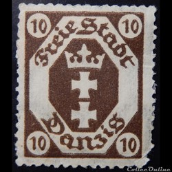 Pologne Danzig 0074 armoiries 10pf de 1921