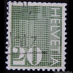 Suisse 00862A chiffre 20 sur fond à motif 20cts de 1970
