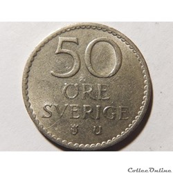 Suède, 50 öre de 1968