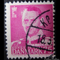 Danemark 00331 roi Frederik IX de 75ore de 1950