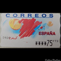 Espagne DI0049 carte de l'Espagne et soleil 75Ptas de 2001