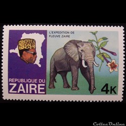 Zaire 00928 Eléphant d'Afrique 4K de 1979