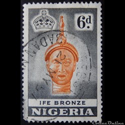 Nigeria 00082 tête d'If 6d de 1953