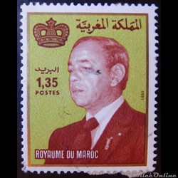 Maroc 01106 roi Hassan II 1.35d de 1991