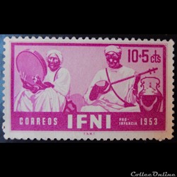 IFNI 00070 musiciens 10+5cts de 1953