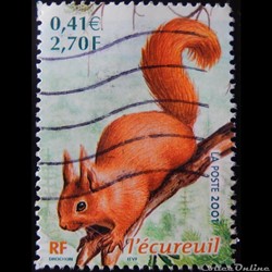 03381 Animaux des bois L'écureuil 2F70 - 0.41€ de 2001