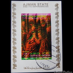 Ajman State 02804BwBL adoration des mages 1R de 1973