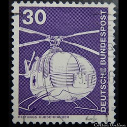 Allemagne RFA 00698 Hélicoptère de secours MBB 30pf de 1975