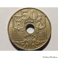 Espagne, 50 centimos de 1949