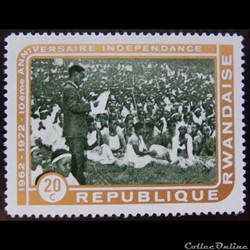 Rwanda 00477 10ème anniversaire de l'indépendance 20c de 1972