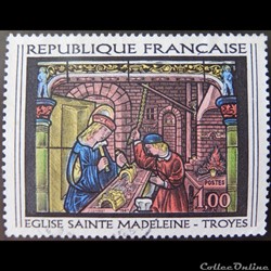 01531 Vitrail de l´Église Sainte Madeleine de Troyes 1F
