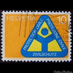 Suisse 00905 protection civil 10cts de 1972