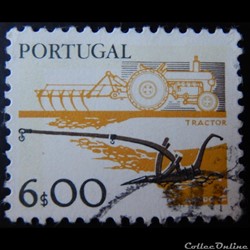 Portugal 01370 charrue et tracteur 6$00 de 1978