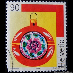 Suisse 01633 boule de noël 90cts de 1999